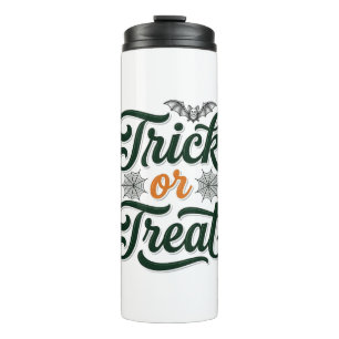 Vintage-Trick-or-Treat-Halloween-Typografie-Design Thermosbecher