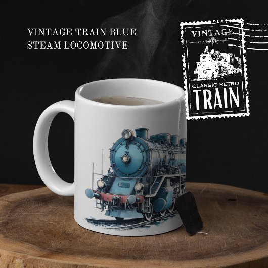 Vintage Triebzuglokomotive Zweifarbige Tasse