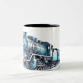 Vintage Triebzuglokomotive Zweifarbige Tasse (Mittel)