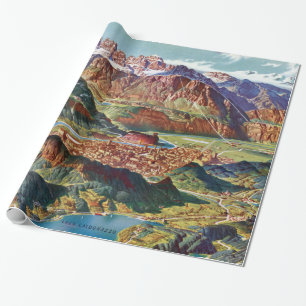 Vintage Trient und die Brenta-Dolomiten Italien Ka Geschenkpapier