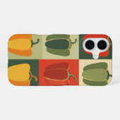 Vintage-Trifarbene-Paprikamuster iPhone 16 Hülle (Rückseite (Horizontal))
