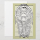 Vintage Trilobit Fossil Stationery Briefpapier (Vorne/Hinten)