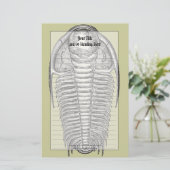 Vintage Trilobit Fossil Stationery Briefpapier (Stehend Vorderseite)