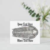 Vintage Trilobite Postkarte (Stehend Vorderseite)