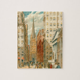 Vintage Trinity Church in New York Wall Street Puzzle