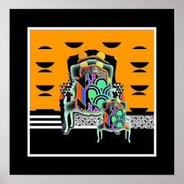 Vintage Triple-Geo-Sessel Poster