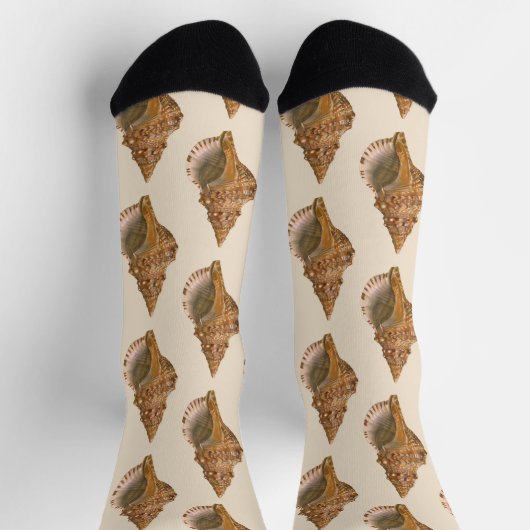 Vintage Triton Seashell Muschel, Meerestiere Socken (Oben)
