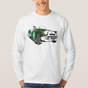 Vintage-Triumph-Auto wanderndes Entenmotiv T-Shirt