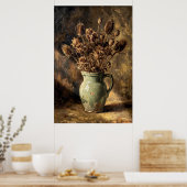 Vintage Trockenblumenvase Stillleben Poster (Küche)