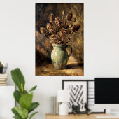 Vintage Trockenblumenvase Stillleben Poster (Heimbüro)