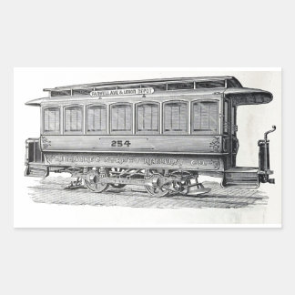 Vintage Trolleystickerei Rechteckiger Aufkleber