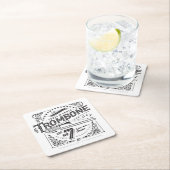 Vintage Trombone-Papier-Untersetzer Rechteckiger Pappuntersetzer (Vor Ort)