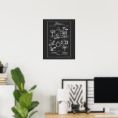 Vintage-Trommelset-Blueprint Poster (Heimbüro)