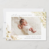 Vintage Tropen | Boho Floral Birth Ankündigung (Vorderseite)