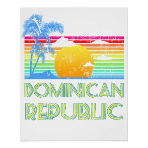 Vintage Tropen Dominikanische Republik Poster