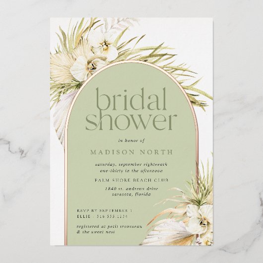 Vintage Tropen | Einladung von Brautpartys (Vorderseite)