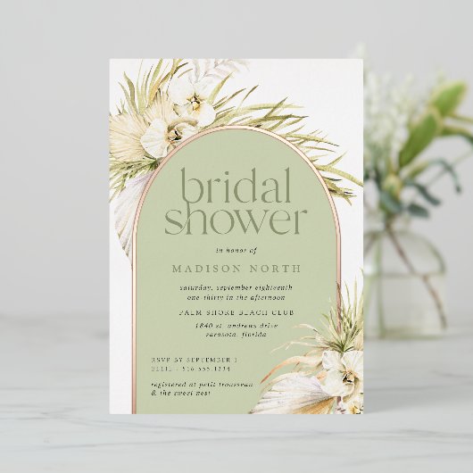 Vintage Tropen | Einladung von Brautpartys (Stehend vorne)