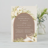 Vintage Tropen | Festliche Probe Abendessen Folieneinladung (Stehend vorne)