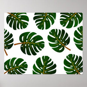 Vintage-Tropen-Monstera-Palmenblattplakat Poster