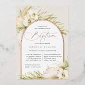 Vintage Tropen | Taufe Folieneinladung (Vorderseite)