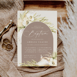 Vintage Tropen Taufe Zeremonie & Party Einladung