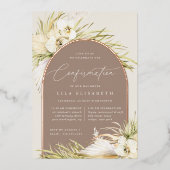 Vintage Tropenbestätigung Folieneinladung (Vorderseite)