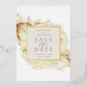 Vintage Tropenfolienkarte Save the Date Folieneinladung (Vorderseite)