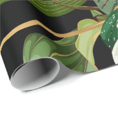 Vintage Tropenpalme, Banane, Pflanze, Golden Geschenkpapier (Rolleneckpunkt)