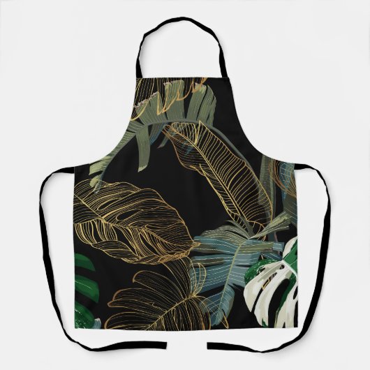 Vintage Tropenpalme, Banane, Pflanze, Golden Schürze (Vorderseite)