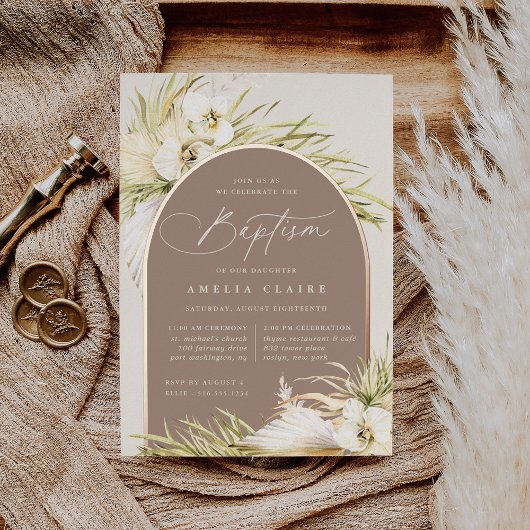 Vintage Tropentaufe Folieneinladung