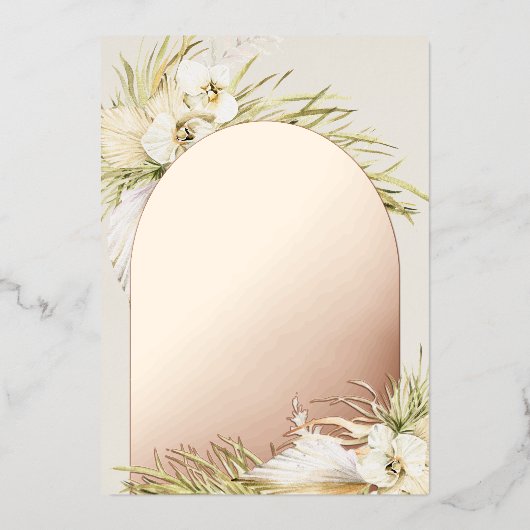 Vintage Tropentaufe Folieneinladung (Vorderseite)