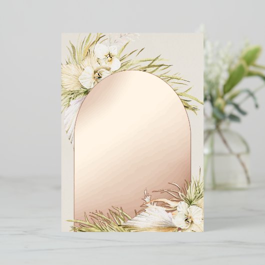 Vintage Tropentaufe Folieneinladung (Stehend vorne)