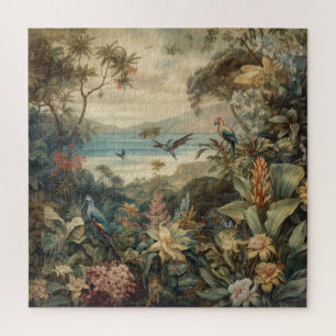 Vintage-Tropenvogel-Botanikkunst   Luxus Puzzle