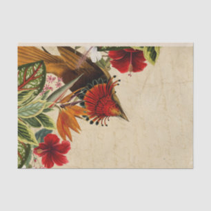 Vintage Tropenvögel und Blume Seidenpapier