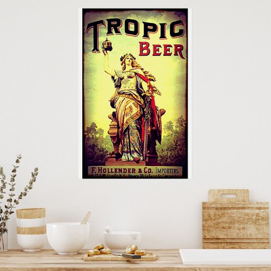 Vintage Tropic-Bier-Werbung Poster (Küche)