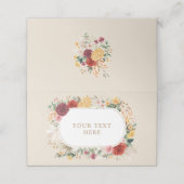 Vintage Tropical Boho Blume Wedding Guest Names Platzkarte (Außenseite Aufgefaltet)