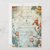 Vintage Tropical Botanical Wedding Einladung (Vorderseite)