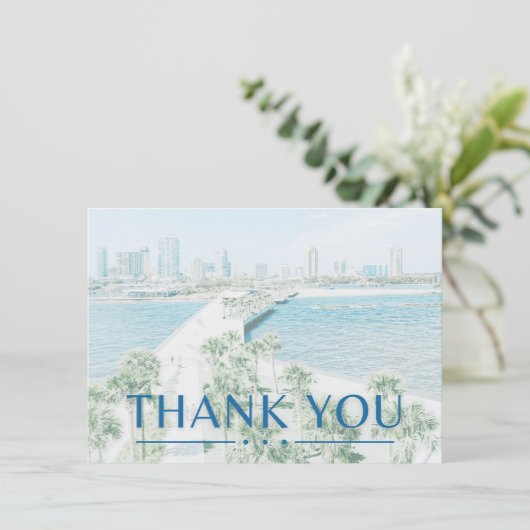 Vintage Tropical Dankes Karten (Stehend Vorderseite)