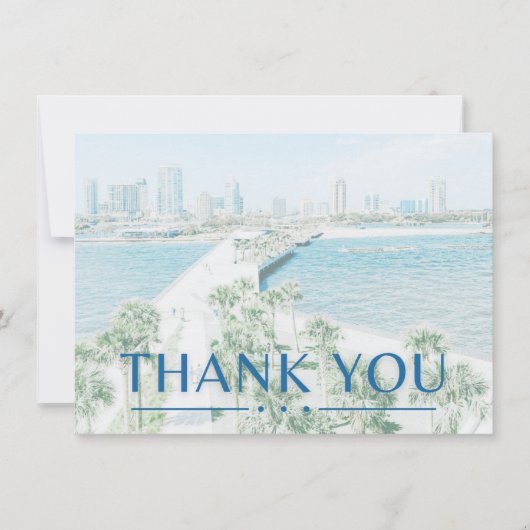 Vintage Tropical Dankes Karten (Vorderseite)