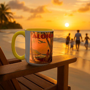 Vintage Tropical Hawaii Aloha Tasse