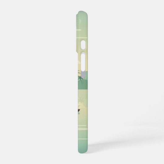 Vintage Tropical Lagoon iPhone 16 Hülle (Linke Seite)