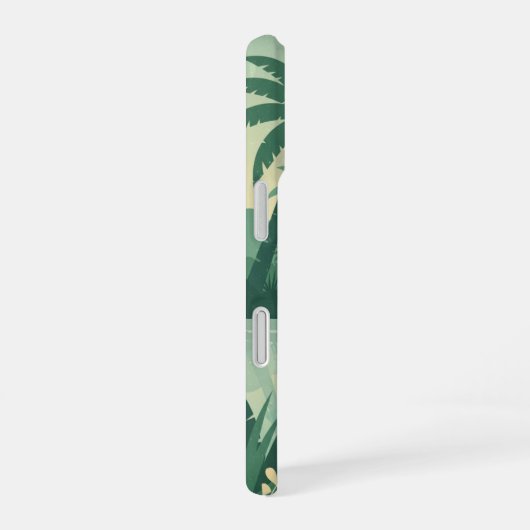 Vintage Tropical Lagoon iPhone 16 Hülle (Rechte Seite)