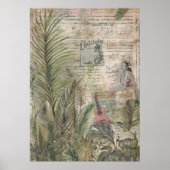 Vintage Tropical Leaves with Ukulele Poster (Vorne)