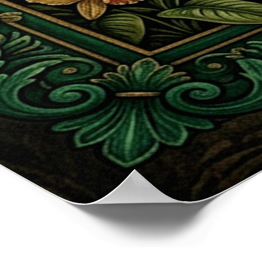 Vintage Tropical Leopard Poster (Ecke)