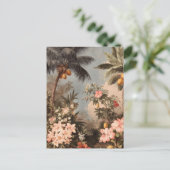Vintage Tropical Paradise with Palm Trees Postkarte (Stehend Vorderseite)