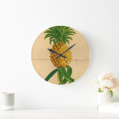 Vintage Tropical Pineapple Round Wall Clock Große Wanduhr (Zuhause)