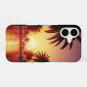 Vintage Tropical Sunset iPhone 16 Hülle (Rückseite (Horizontal))