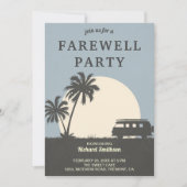 Vintage Tropical Van Farewell Party Einladung (Vorderseite)
