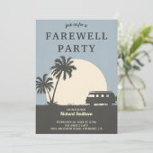 Vintage Tropical Van Farewell Party Einladung (Stehend Vorderseite)