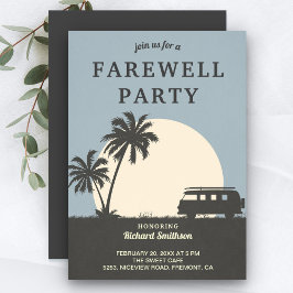 Vintage Tropical Van Farewell Party Einladung
